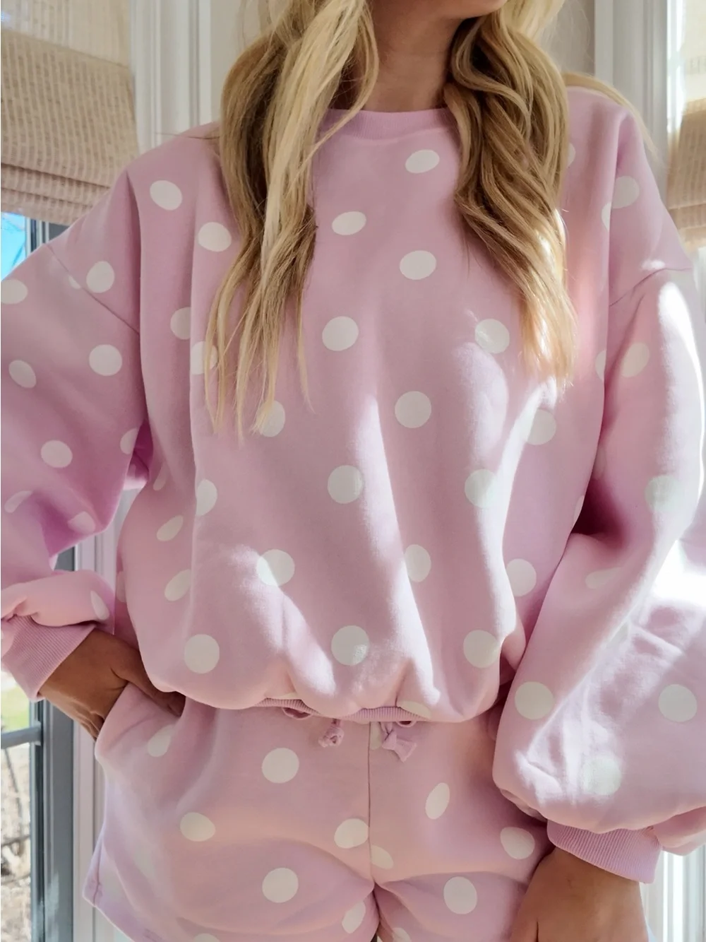 Polka dot matching set pink